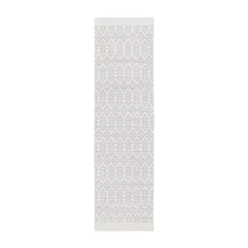 Martha Stewart Aria Bordered Loomed 27" X 96" Indoor Rectangular Runner