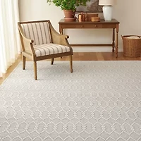 Martha Stewart Aria Bordered Loomed 6' X 6' Indoor Square Area Rug