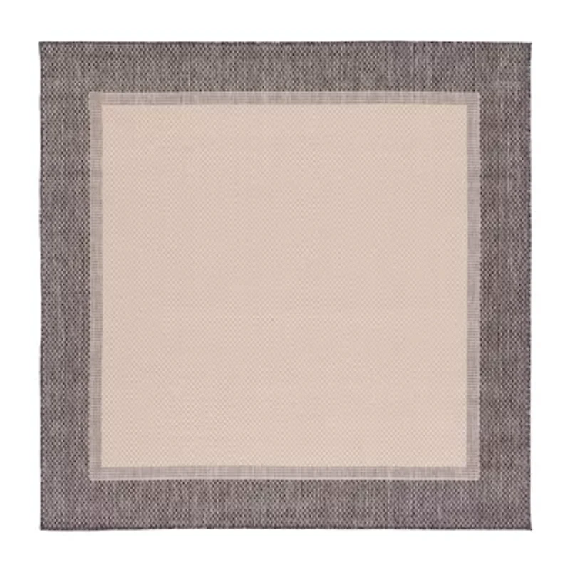 Martha Stewart Zia Bordered 6'7" X 6'7" Outdoor Square Area Rug