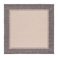Martha Stewart Zia Bordered 6'7" X 6'7" Outdoor Square Area Rug