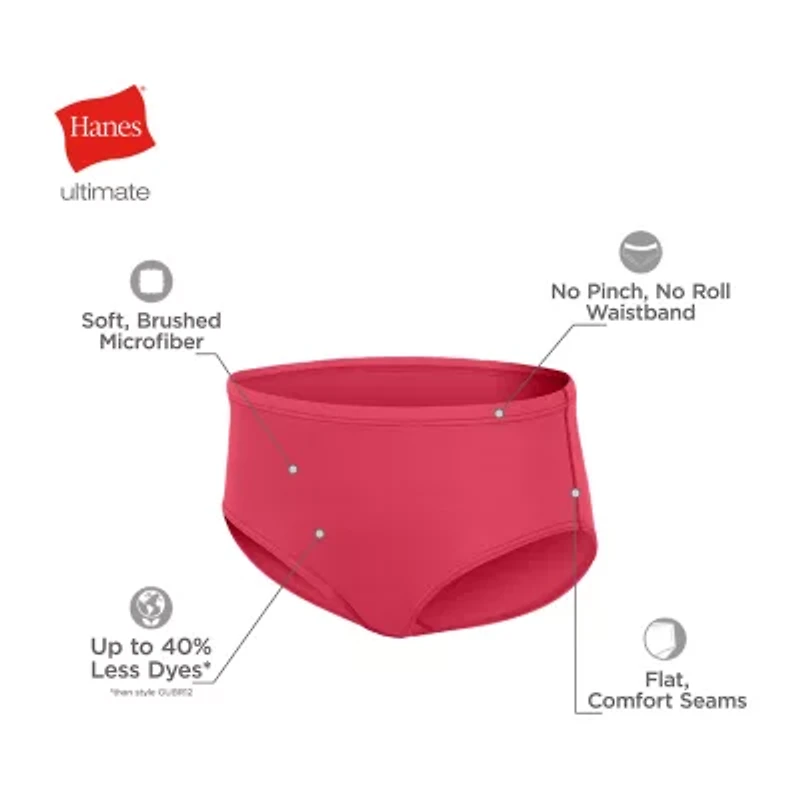 Hanes Pure Comfort Microfiber Little & Big Kid Girls 8 Pack Brief Panty Gupsyb