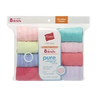 Hanes Pure Comfort Microfiber Little & Big Kid Girls 8 Pack Brief Panty Gupsyb