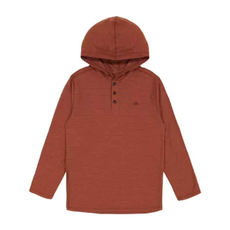 Quiksilver Big Kid Boys Long Sleeve Hooded Regular Fit Henley Shirt