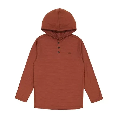 Quiksilver Big Kid Boys Long Sleeve Hooded Regular Fit Henley Shirt