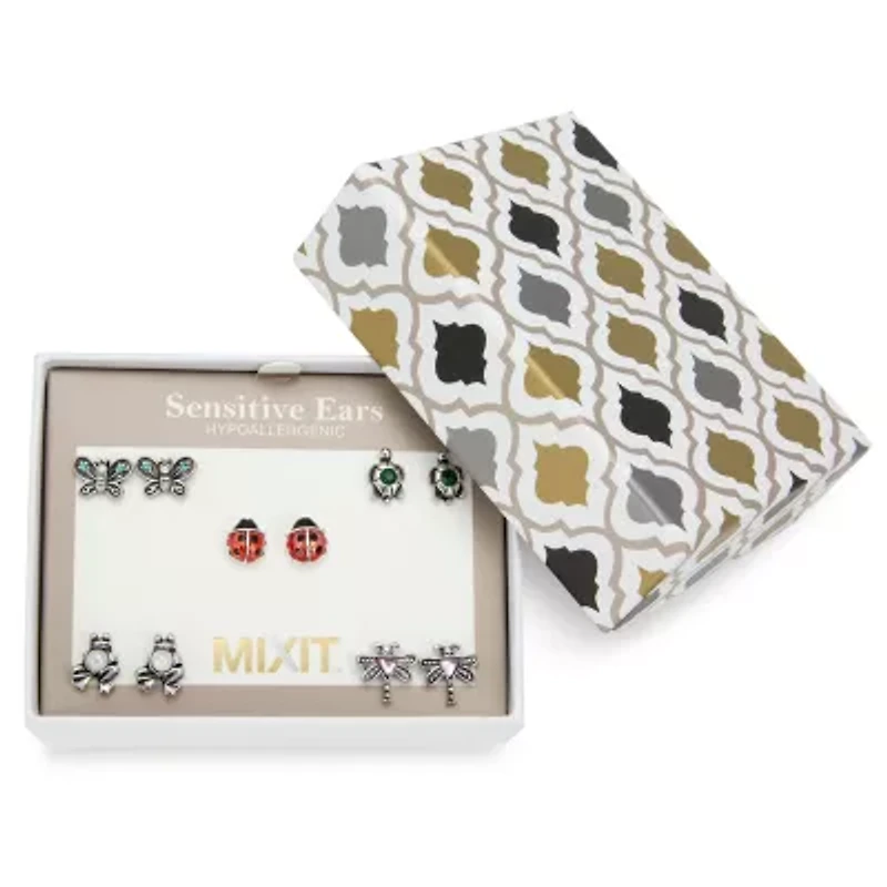 Mixit Womens Butterfly Hypoallergenic 5 Pair Earring Set