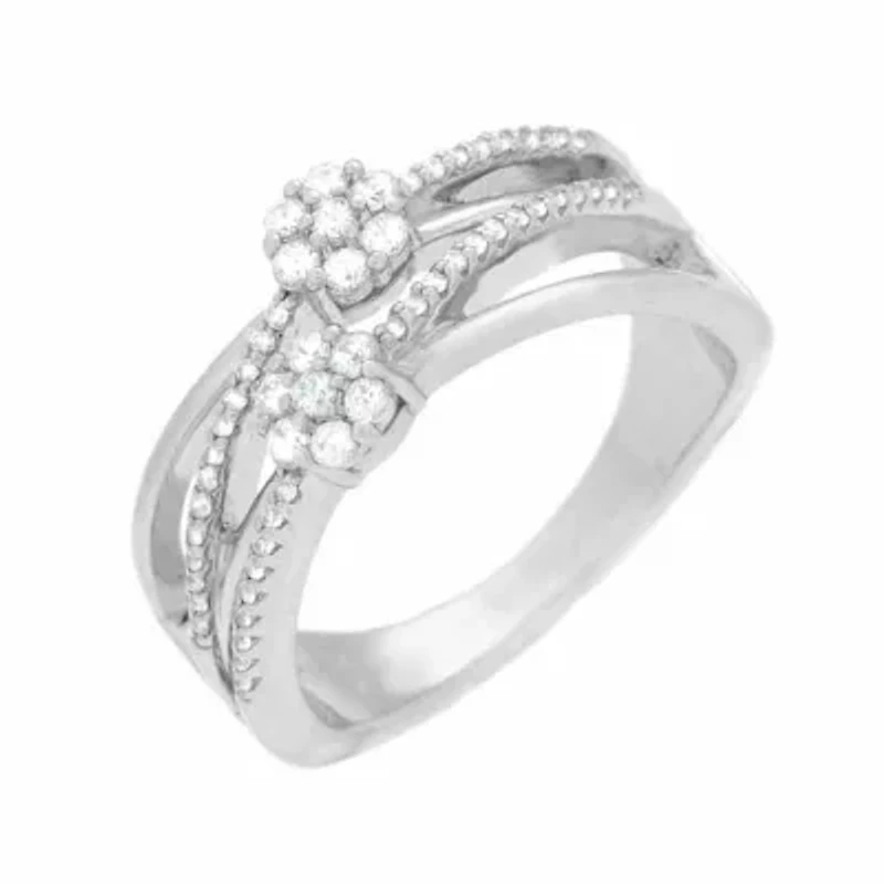 Diamond Blossom Womens 1/3 CT. T.W. Genuine White Diamond Sterling Silver Cocktail Ring