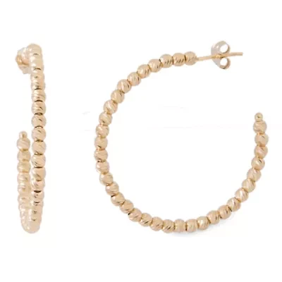 Womens 14K Gold Over Silver 32mm Hoop Earrings