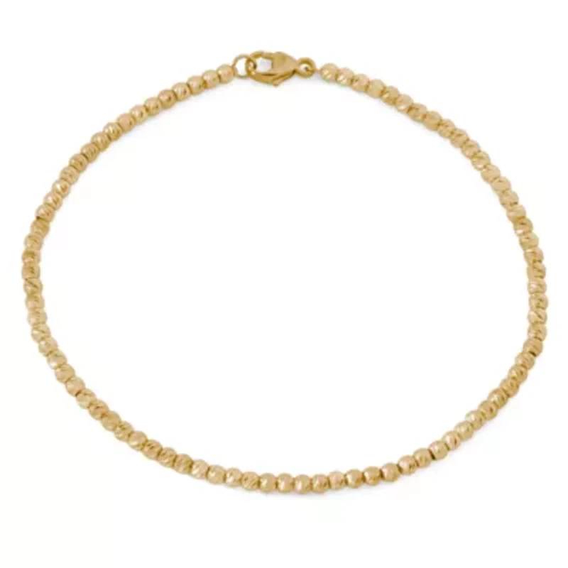 Womens 14K Gold Over Silver Beaded Bracelet
