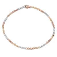 Womens 14K Tri-Color Gold Over Silver Beaded Bracelet