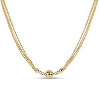 Womens 18K Gold Over Silver Round 18 Inch Pendant Necklace