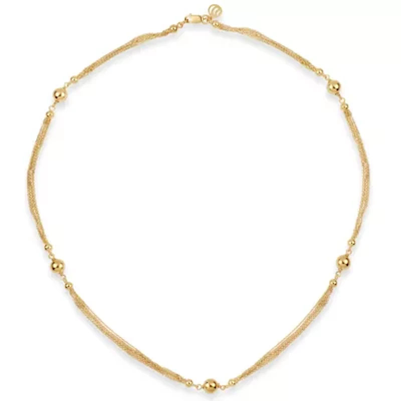Womens 18K Gold Over Silver Round 18 Inch Pendant Necklace