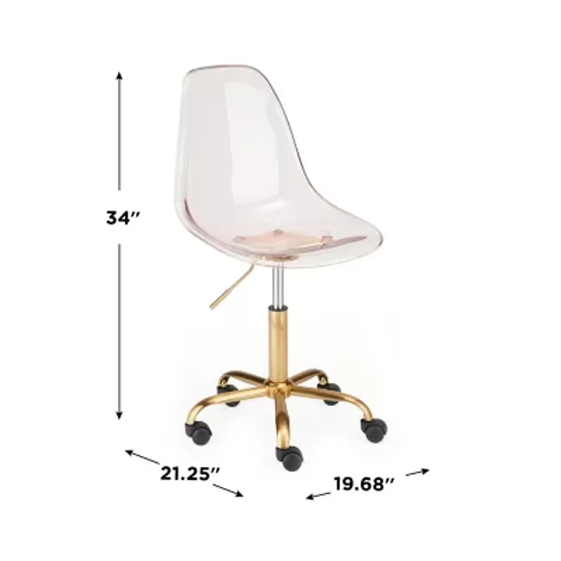 Urban Shop Acrylic Rolling Chair