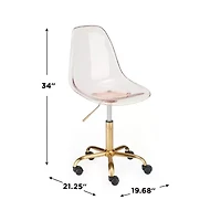 Urban Shop Acrylic Rolling Chair