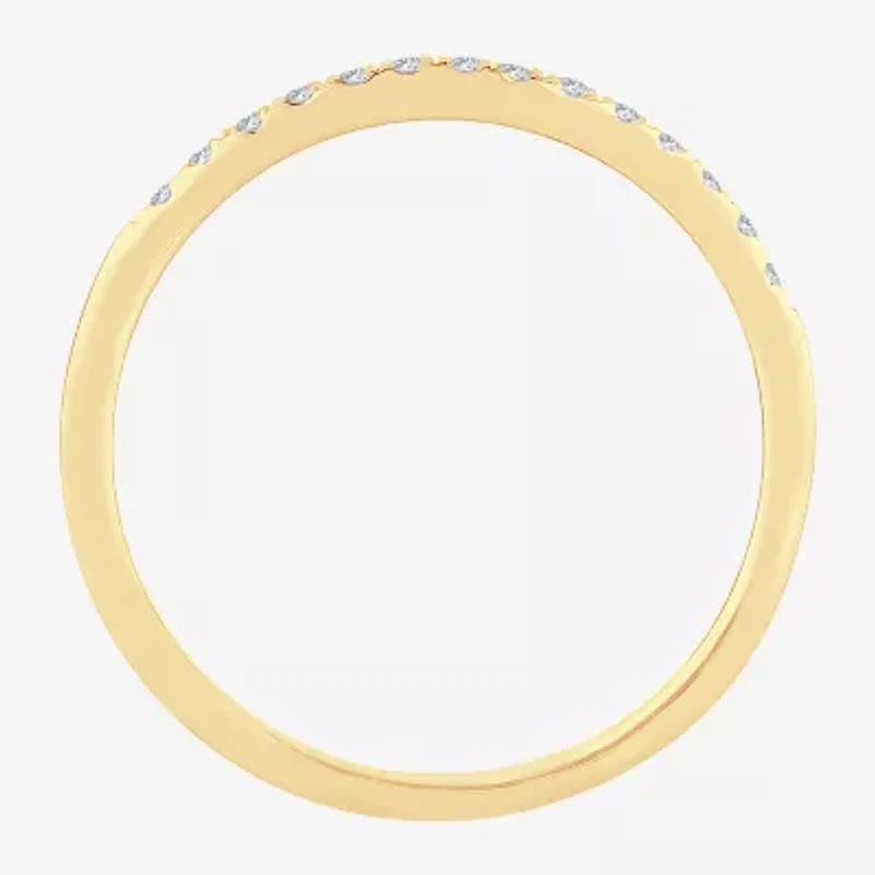 Womens Diamond Accent Natural White 10K Gold Wedding Band