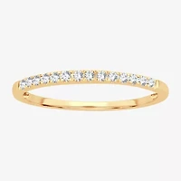 Womens Diamond Accent Natural White 10K Gold Wedding Band