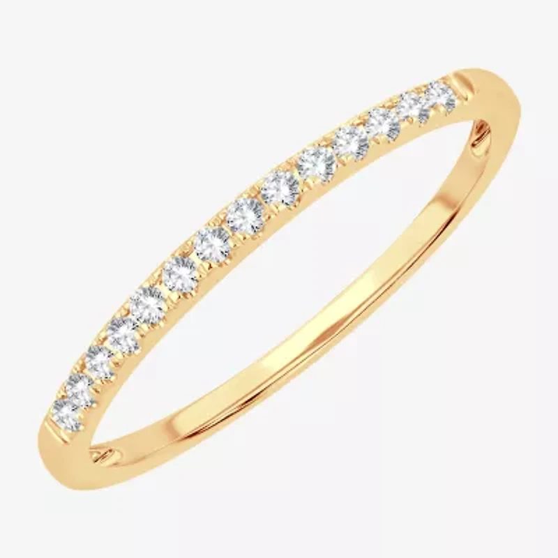 Womens Diamond Accent Natural White 10K Gold Wedding Band