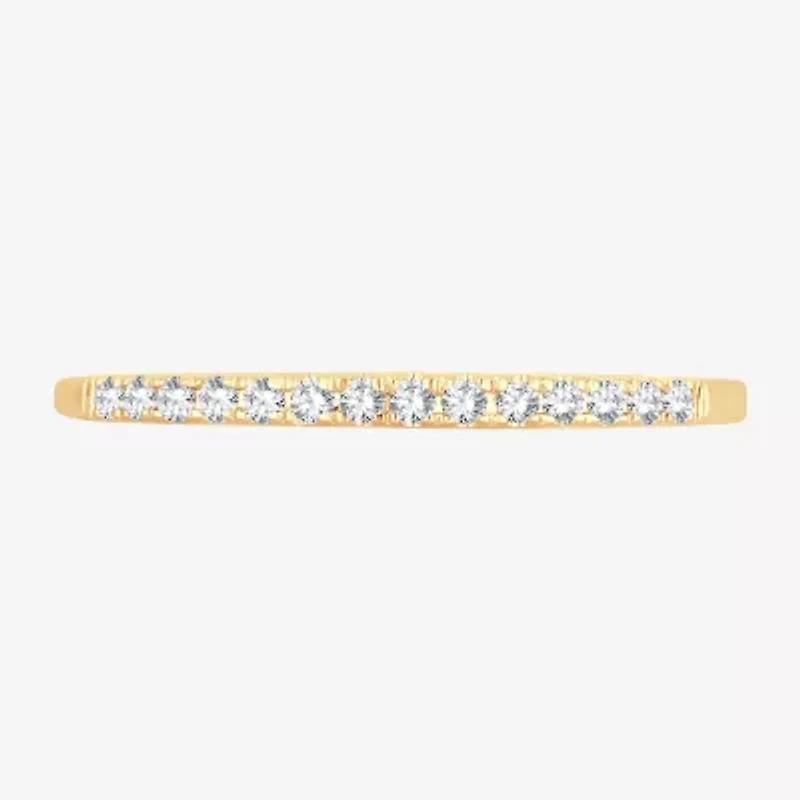 Womens Diamond Accent Natural White 10K Gold Wedding Band