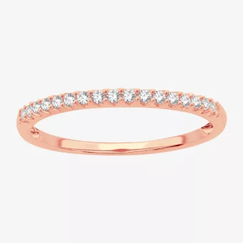 Womens 1/8 CT. T.W. Natural White Diamond 10K Gold Wedding Band