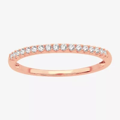 Womens 1/8 CT. T.W. Natural White Diamond 10K Gold Wedding Band