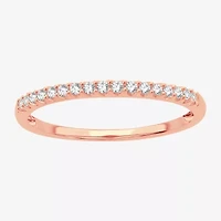 Womens 1/8 CT. T.W. Natural White Diamond 10K Gold Wedding Band
