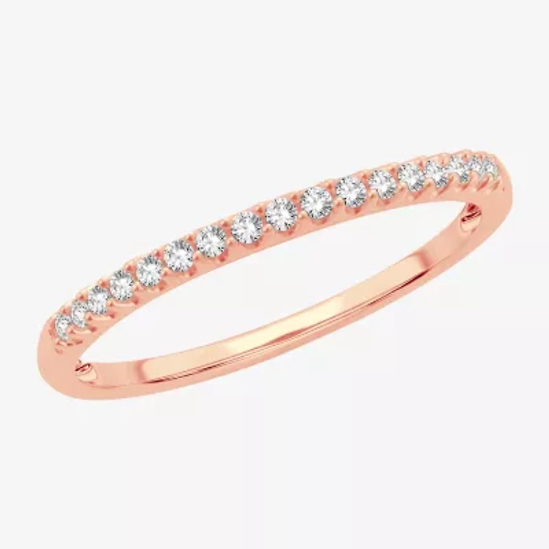 Womens 1/8 CT. T.W. Natural White Diamond 10K Gold Wedding Band