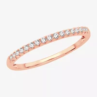 Womens 1/8 CT. T.W. Natural White Diamond 10K Gold Wedding Band