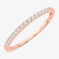 Womens Diamond Accent Natural White 10K Rose Gold Wedding Band