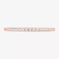 Womens Diamond Accent Natural White 10K Rose Gold Wedding Band