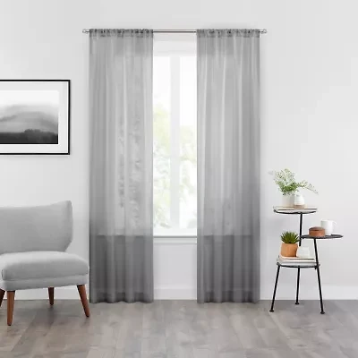 Vue Textured Voile Rod Pocket Sheer Set of 2 Curtain Panel