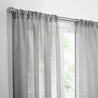 Vue Textured Voile Rod Pocket Sheer Set of 2 Curtain Panel
