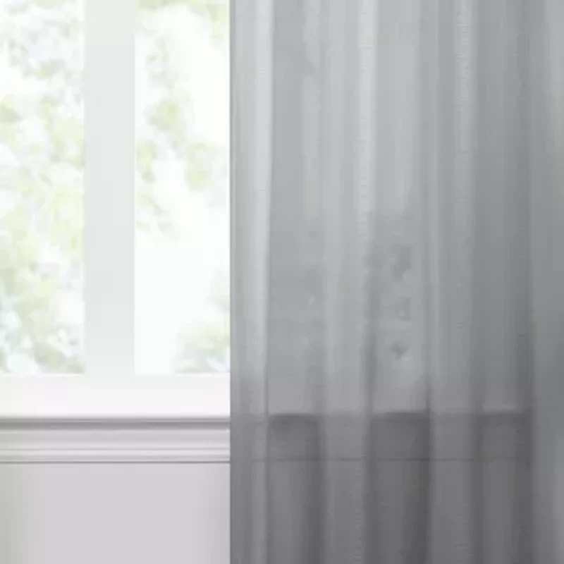 Vue Textured Voile Rod Pocket Sheer Set of 2 Curtain Panel