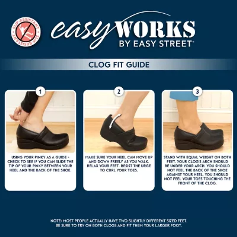 Easy Works By Street Lead Womens Round Closed Toe Work Shoes