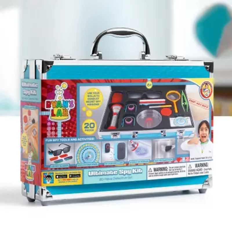 Ryan's World Toy Ultimate Spy Kit Briefcase with Flashlight Spy Glasses Secret Service Gear