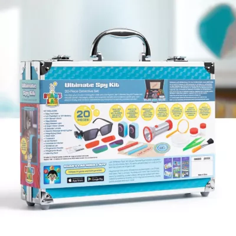 Ryan's World Toy Ultimate Spy Kit Briefcase with Flashlight Spy Glasses Secret Service Gear