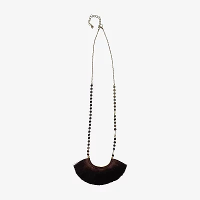 Bijoux Bar Fringe Womens 12 Inch Statement Necklace