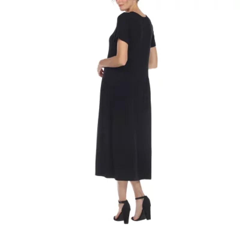 White Mark Womens Short Sleeve Maxi Dress