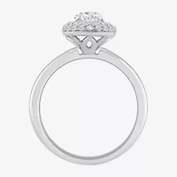 H-I / Si1) Womens 1 1/ CT. T.W. Lab Grown White Diamond 14K Gold Round Halo Engagement Ring