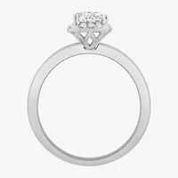 (H-I / Si1) Womens 1 1/7 CT. T.W. Lab Grown White Diamond 14K Gold Round Halo Engagement Ring