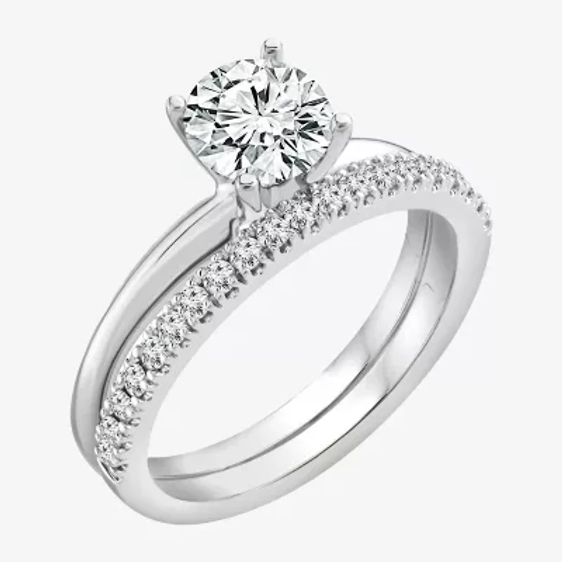 1 1/4 CT. T.W. Lab-Grown (F / VS2)  Diamond Round Solitaire Bridal Set 10K or 14K Gold