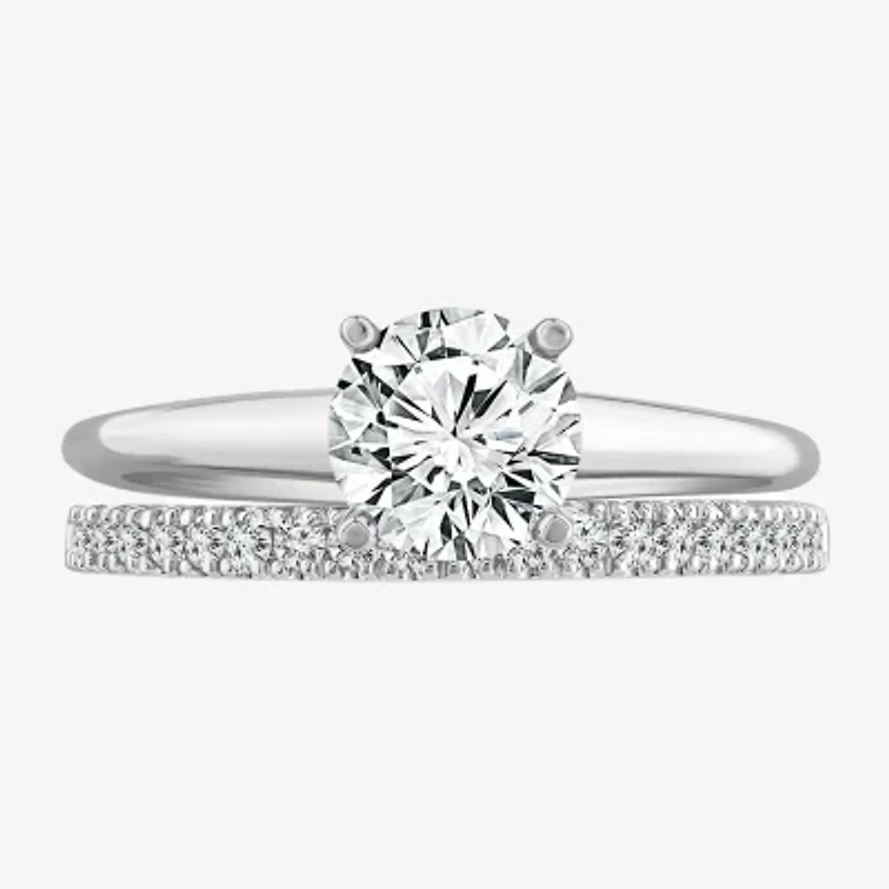 1 1/4 CT. T.W. Lab-Grown (F / VS2)  Diamond Round Solitaire Bridal Set 10K or 14K Gold