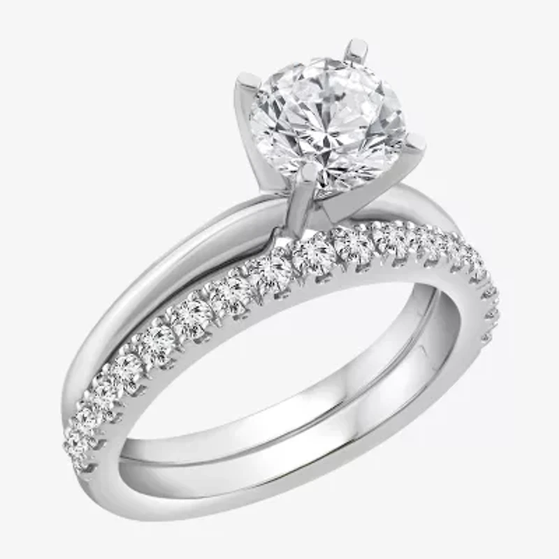 2  CT. T.W. Lab-Grown (F / VS2) Diamond Round Solitaire Bridal Set 10K or 14K Gold