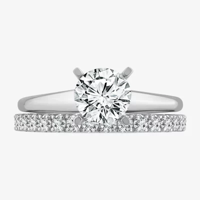 2  CT. T.W. Lab-Grown (F / VS2) Diamond Round Solitaire Bridal Set 10K or 14K Gold