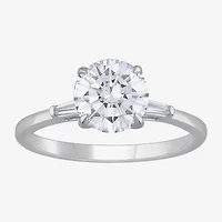 (H-I / Si1) Womens 1 1/10 CT. T.W.  Lab Grown White Diamond 14K Gold Round Side Stone Engagement Ring