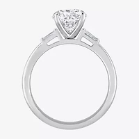 (H-I / Si1) Womens 1 1/10 CT. T.W.  Lab Grown White Diamond 14K Gold Round Side Stone Engagement Ring