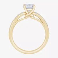 (H-I / Si1) Womens 1 1/4 CT. T.W. Lab Grown White Diamond 14K Gold Round Side Stone Engagement Ring