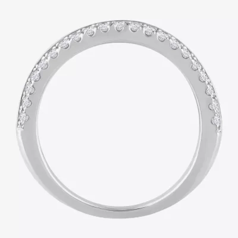 (H-I / Si1) Womens 4.5MM 1 1/10 CT. T.W.  Lab Grown White Diamond 14K Gold Anniversary Wedding Band
