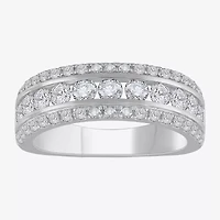 (H-I / Si1) Womens 4MM 1 1/2 CT. T.W. Lab Grown White Diamond 14K Gold Anniversary Wedding Band