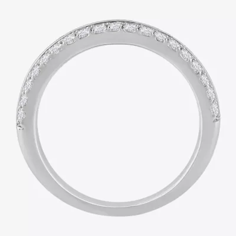 (H-I / Si1) Womens 4MM 1 1/2 CT. T.W. Lab Grown White Diamond 14K Gold Anniversary Wedding Band