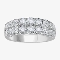 (H-I / Si1) Womens 3.5MM 2 CT. T.W. Lab Grown White Diamond 14K Gold Anniversary Wedding Band