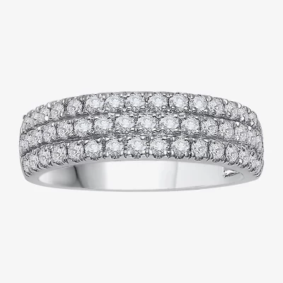 (H-I / Si1) Womens 4MM 1 CT. T.W. Lab Grown White Diamond 14K Gold Anniversary Wedding Band